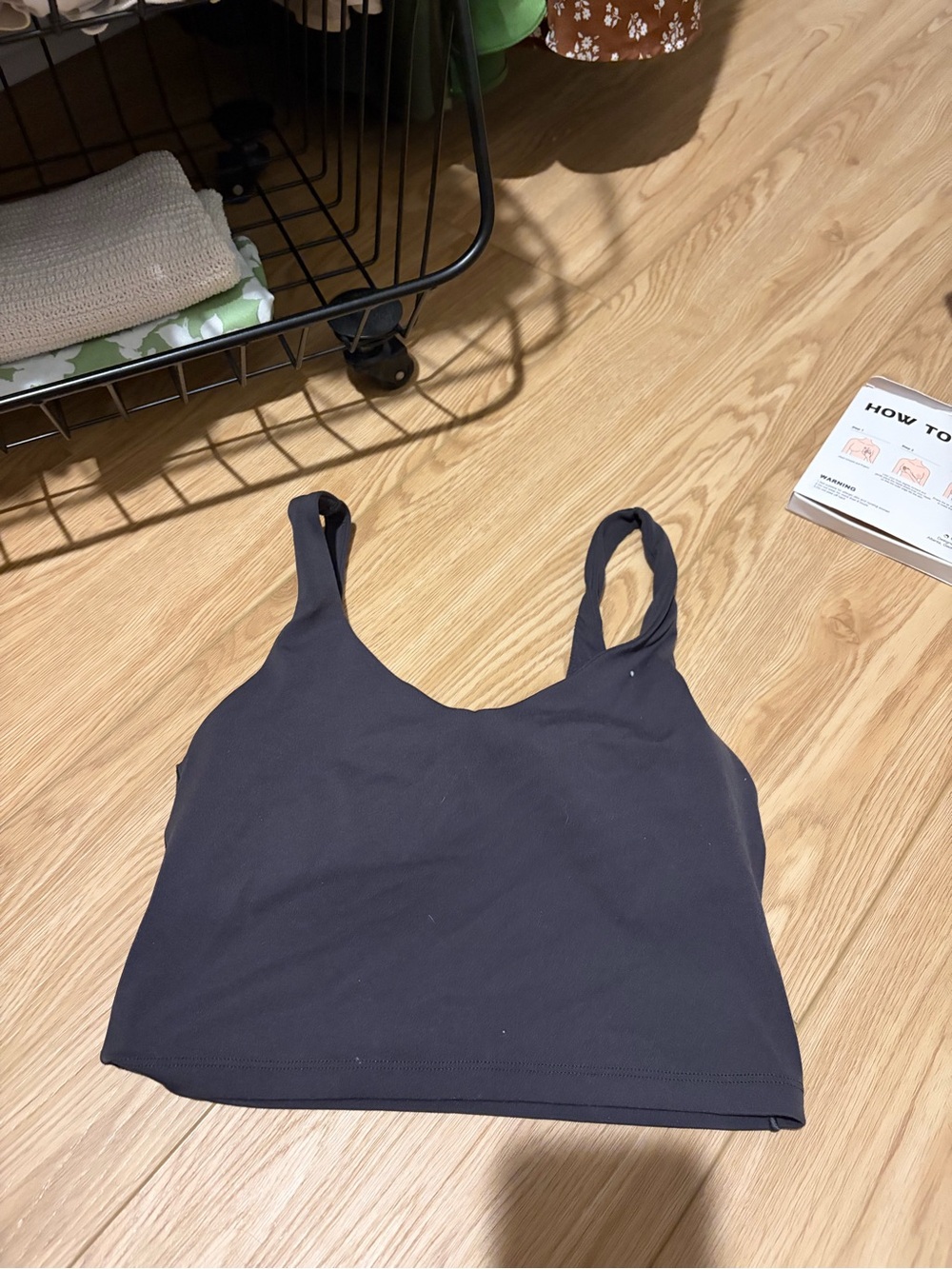 aerie Black Cropped Tank Top